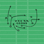 Black arrows drawn over a football pitch