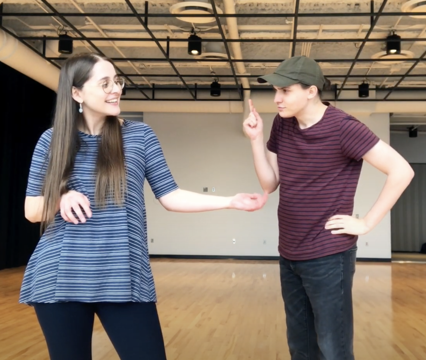 Pantomime Pass Teaching Artist Maria Paduano and Former Two River Theater Artistic Assistant, Brian Eckert