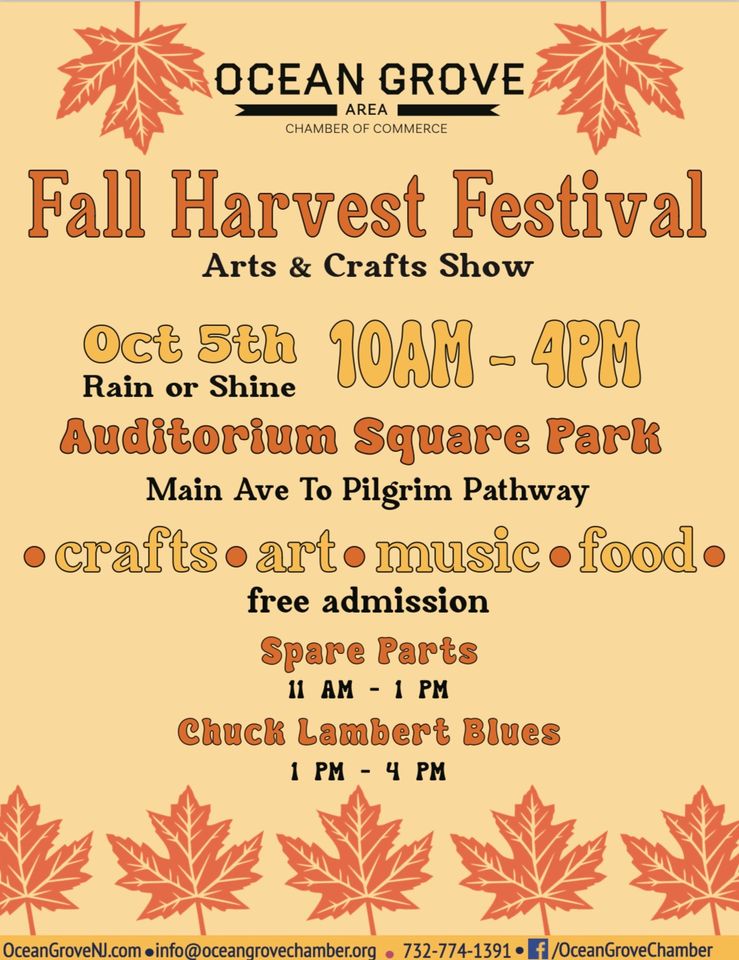 Ocean Grove’s Fall Harvest Festival Arts + Crafts Show